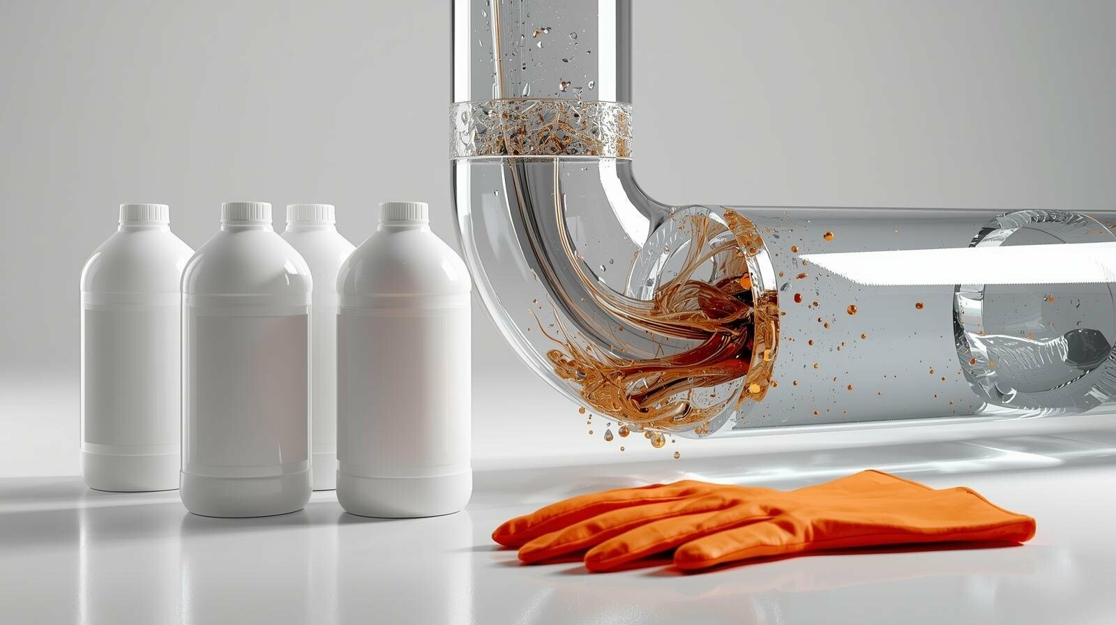 Хімічна реакція під час розчинення засмічення всередині труби